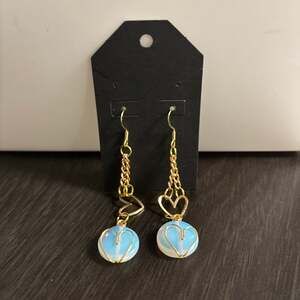 Opalite Heart Dangle Earrings
